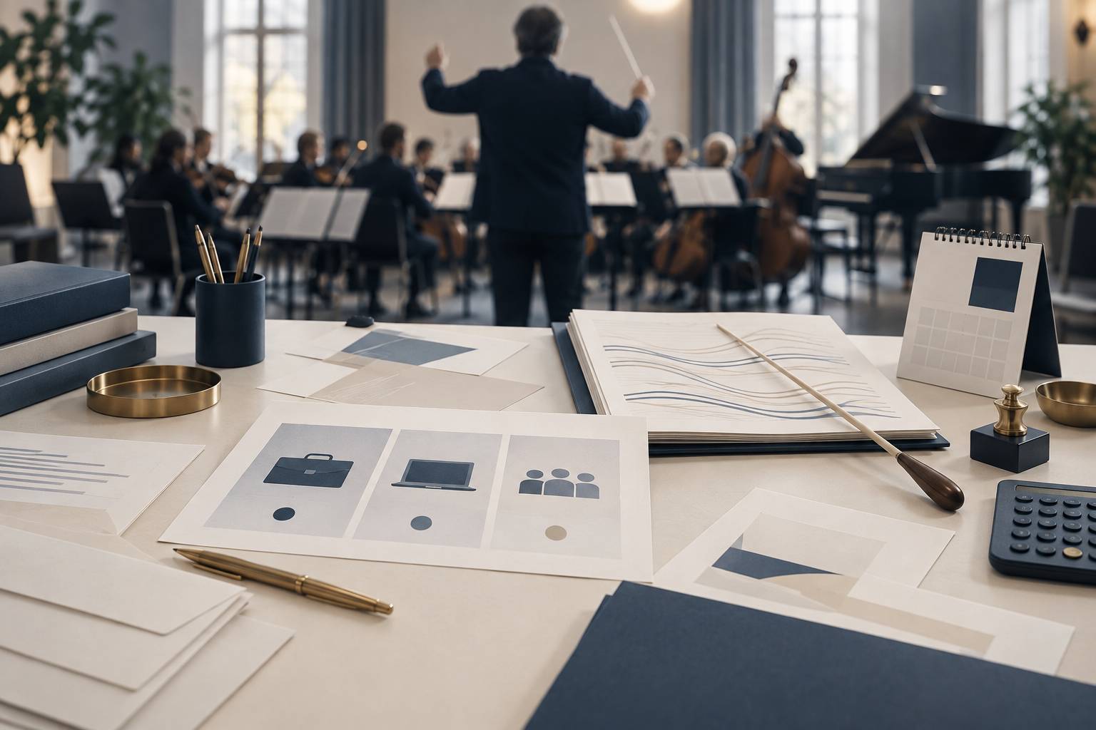 Illustration éditoriale du sujet : Rémunérer un directeur musical : statut et cadre
