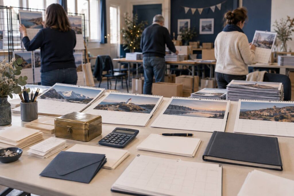 Illustration éditoriale du sujet : Vente de calendriers : cadre légal et marge réelle